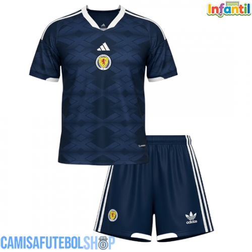 Camisa de time de futebol Escócia Replicas 1º Equipamento Infantil Mundo 2026 Manga Curta (+ Calças curtas)